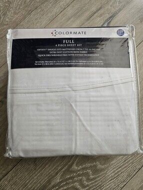NEW Colormate 4-piece Full Sheet Set 325 Thread Count and OptiFit Technology...